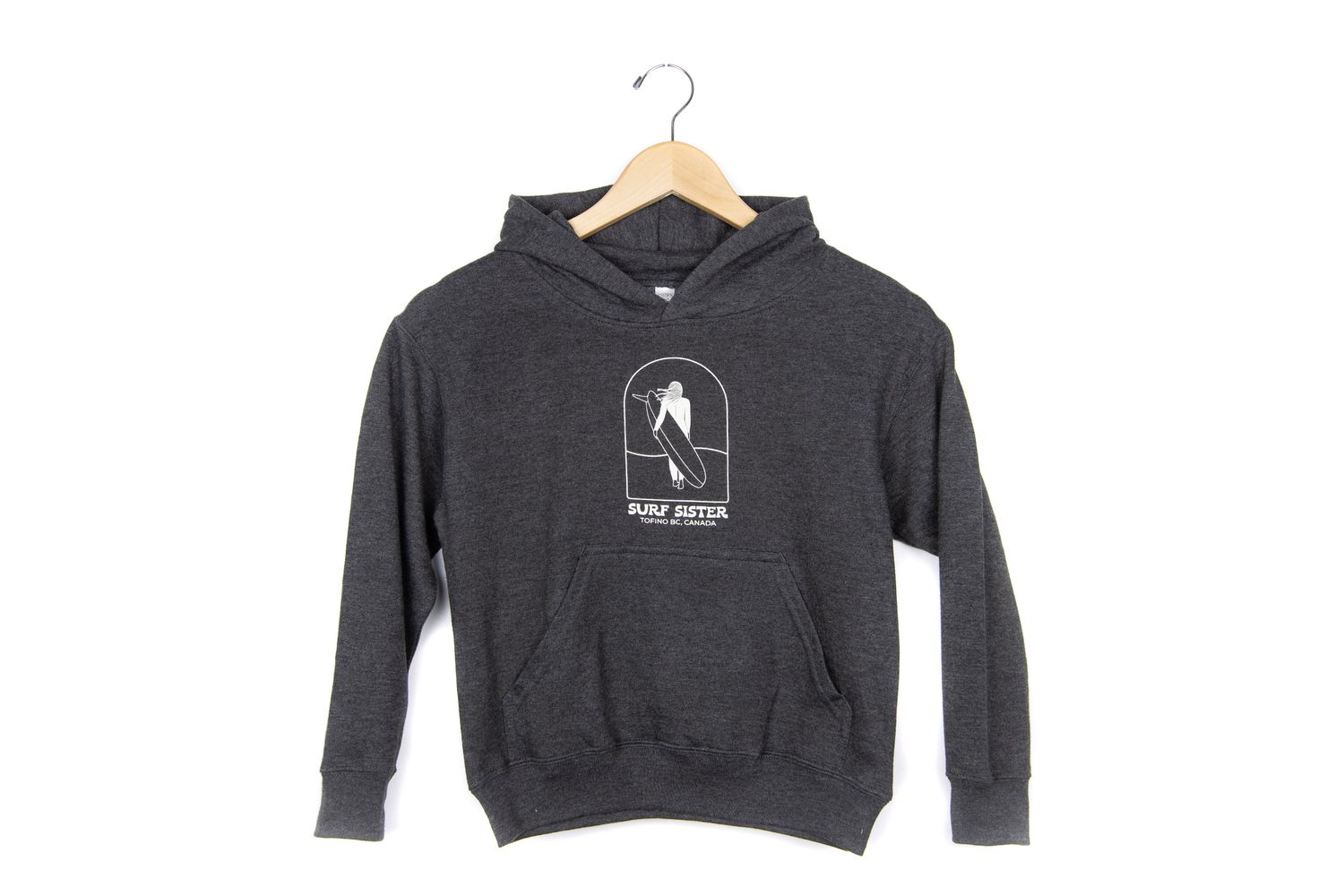 Youth Hoodie - Windy Girl Arch, Color: Heathered Black, Size: S(8)