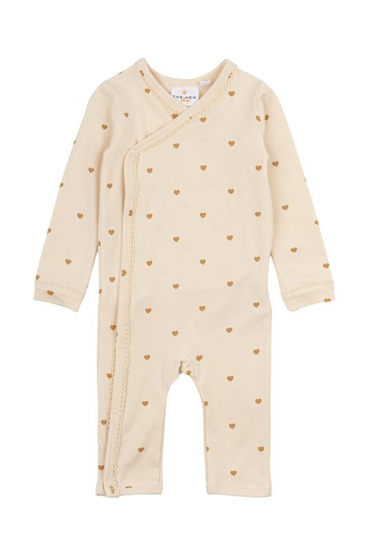 THE NEW SIBLINGS TNSBNova L_S Wrap Jumpsuit White Swan AOP