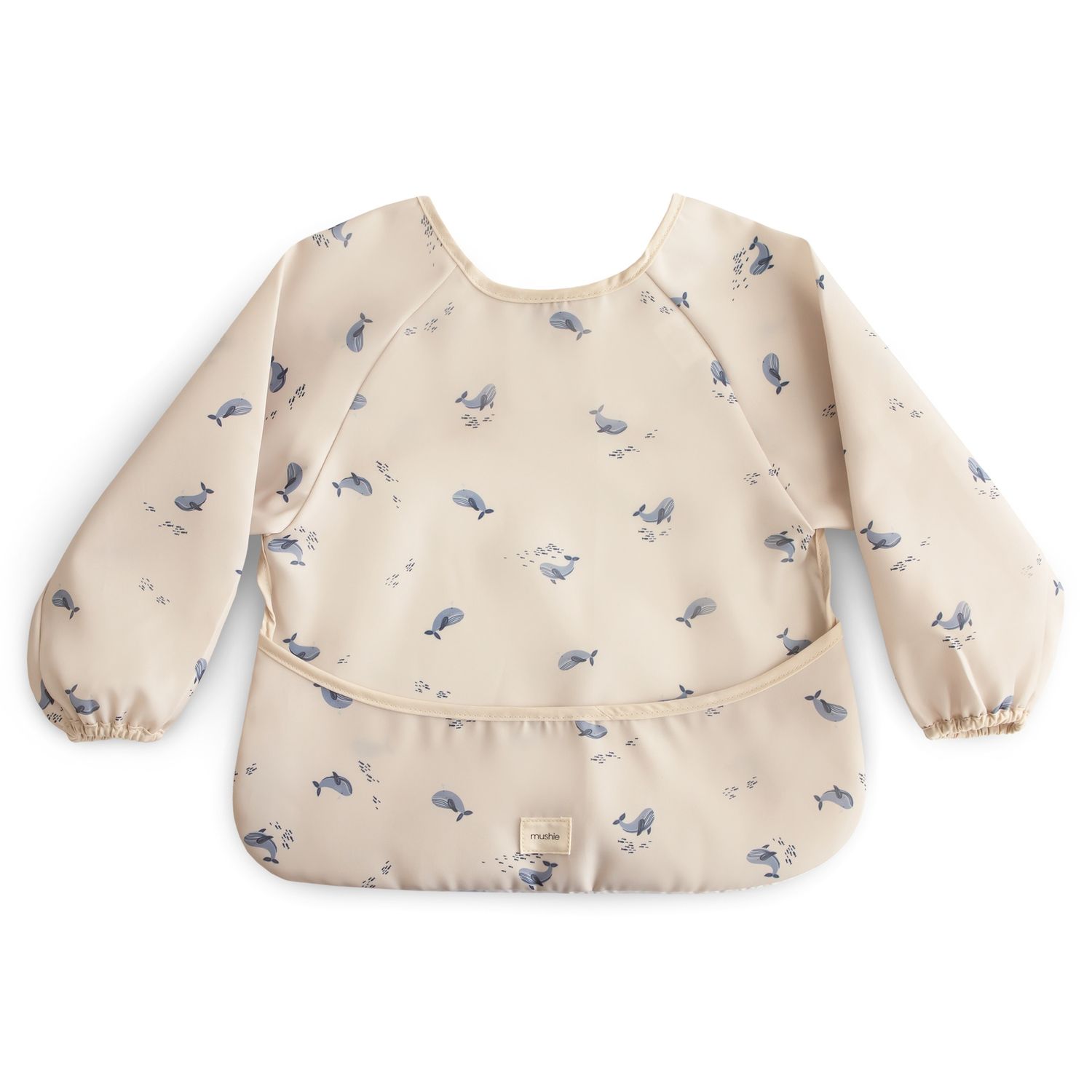 Mushie Longe sleeve Bib Whales