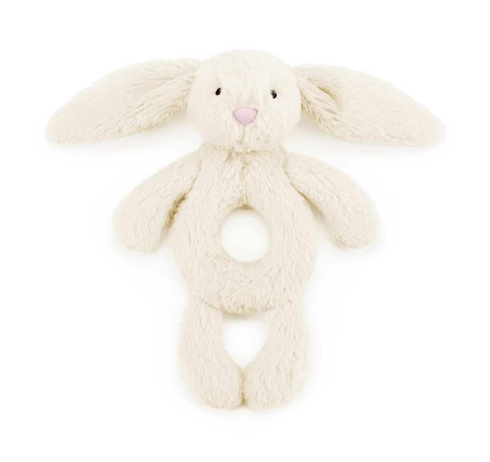 Jellycat Bashful Cream Bunny Ring Rattle