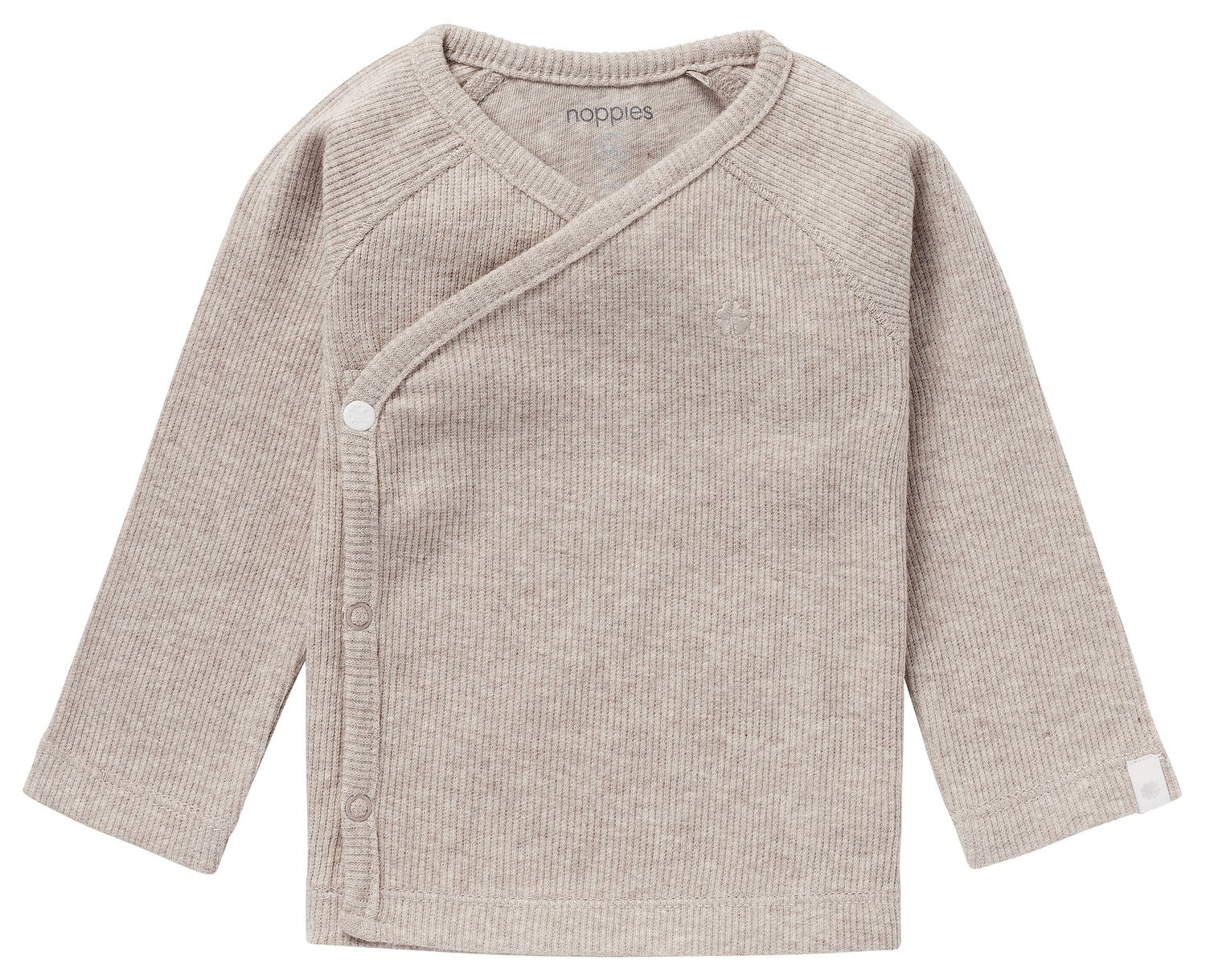 Noppies Tee Overlap Rib Nanyuki long sleeve Taupe Melange