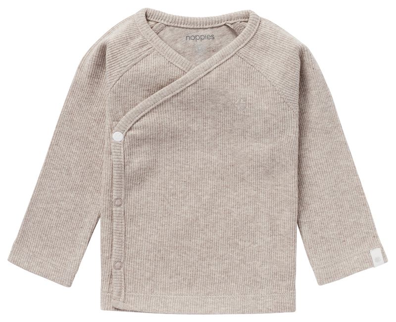 Noppies Tee Overlap Rib Nanyuki long sleeve Taupe Melange