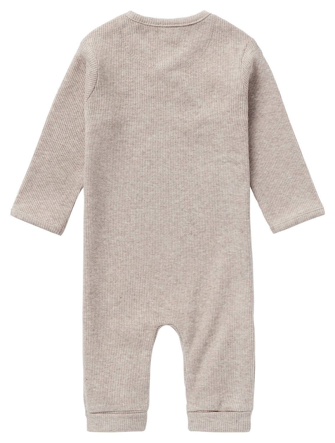 Noppies Playsuit rib Nevis long sleeve Taupe Melange