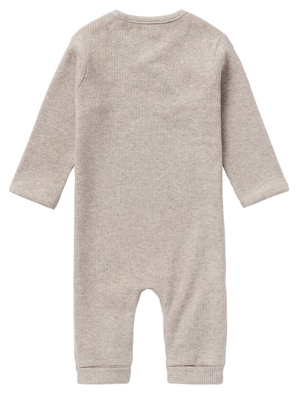 Noppies Playsuit rib Nevis long sleeve Taupe Melange
