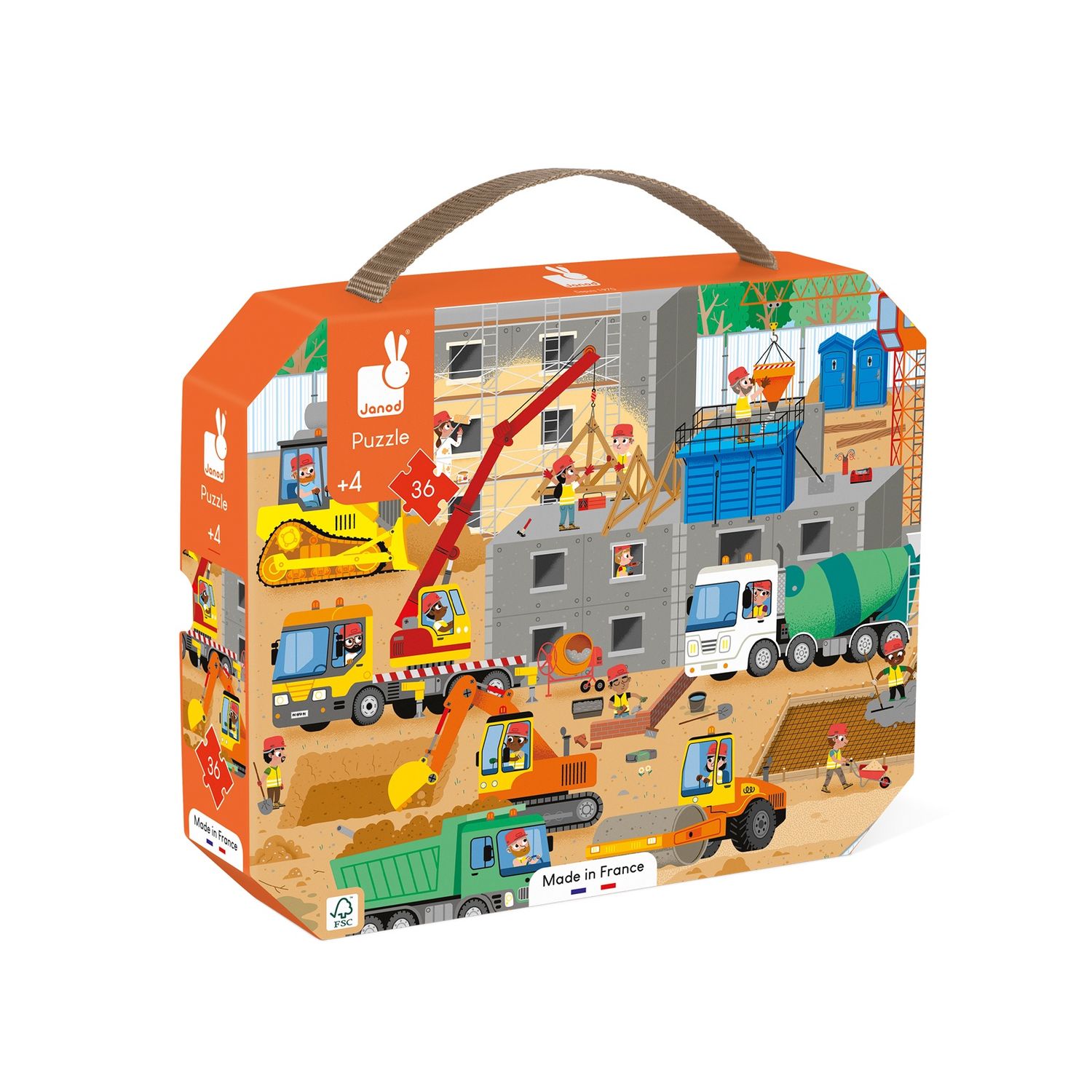 Janod Puzzel - Op de Bouwplaats 4+