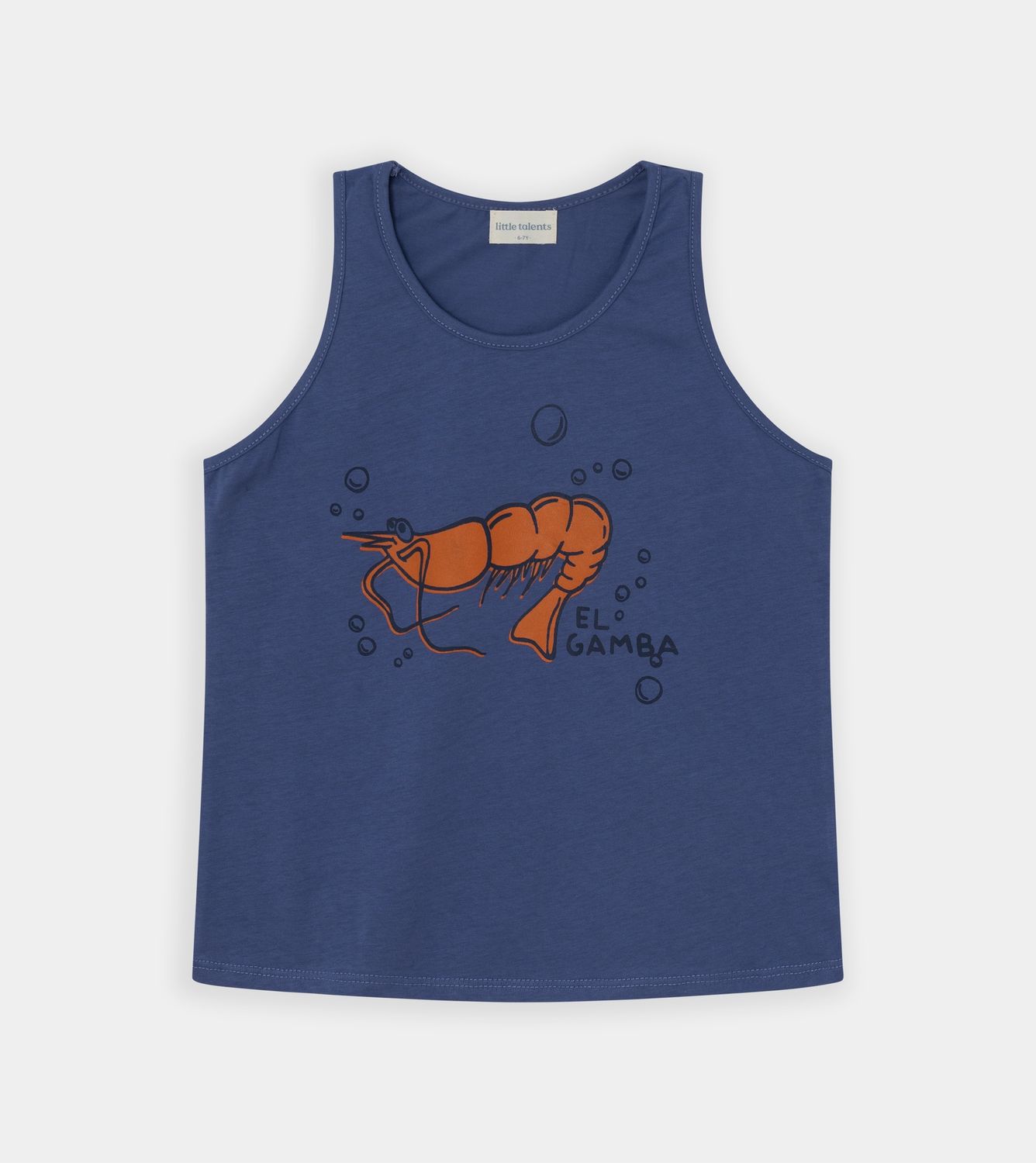 Little Talents  Blue sleeveless El Gamba t-shirt