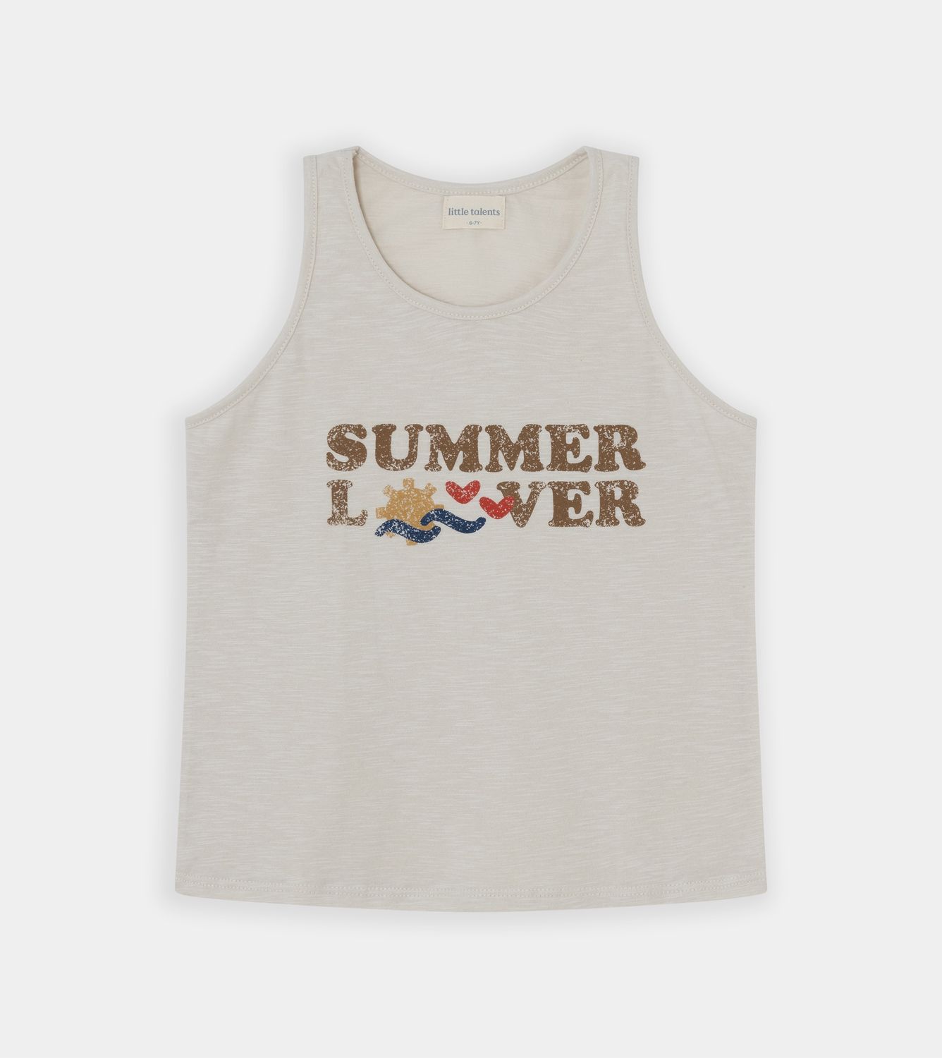Little Talents Beige sleeveless Summer Lover t-shirt
