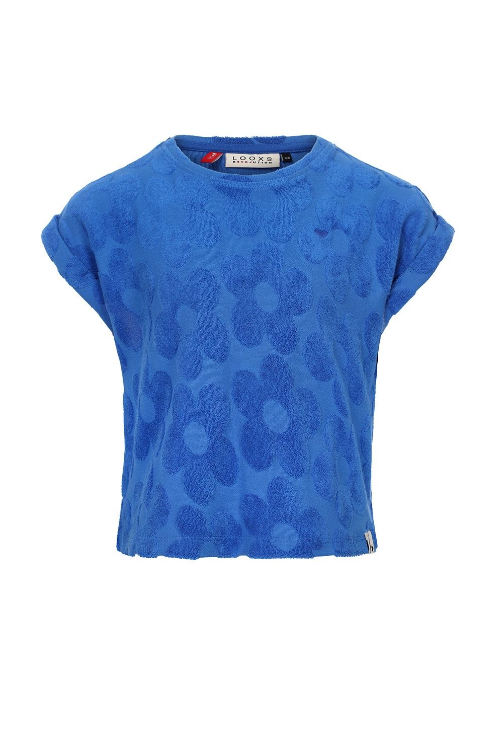 LOOXS Little Flower Jaquard Terry Top KOBALT