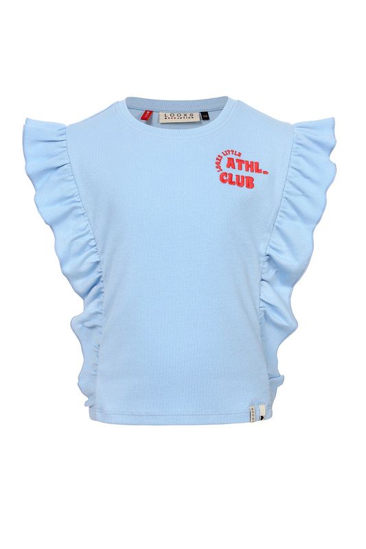 LOOXS Little Rib T-shirt Ruffles Light blue