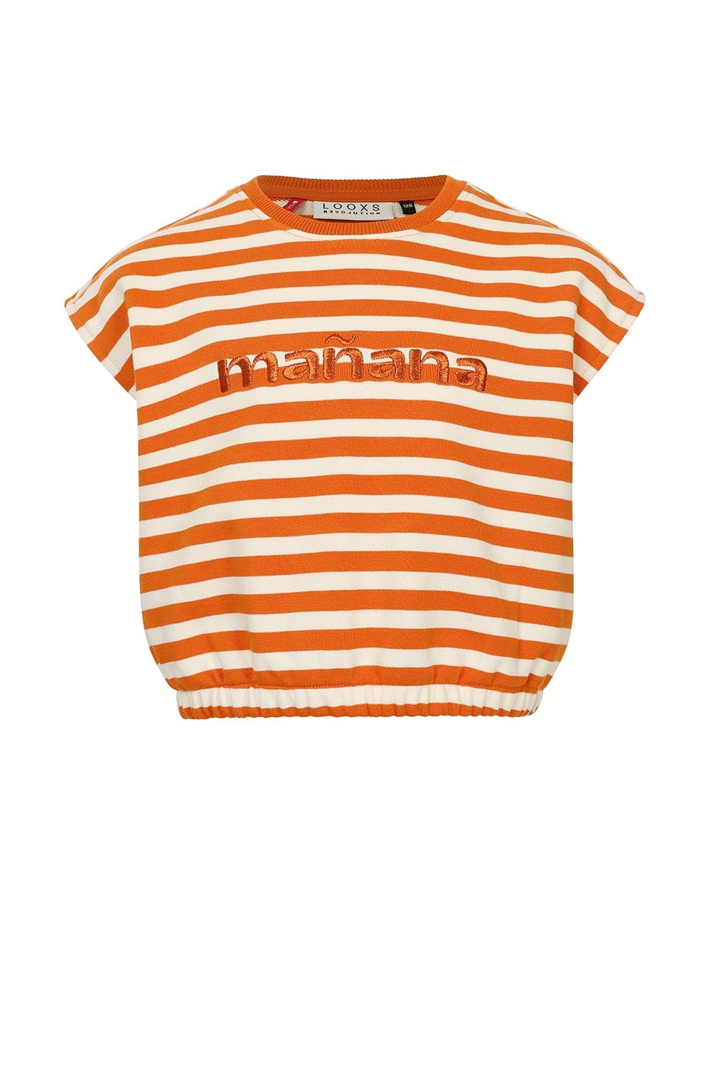 LOOXS Little Striped Short Sleeve Sweat To BURNT ORANGE STRIPE
