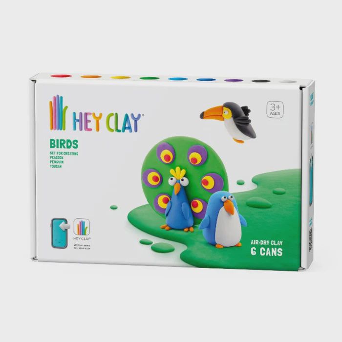 Hey Clay Peacock Penguin Toucan 6 cans