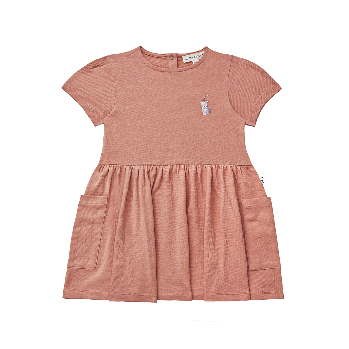 House of Jamie Relaxed Pocket Dress Peach Blush