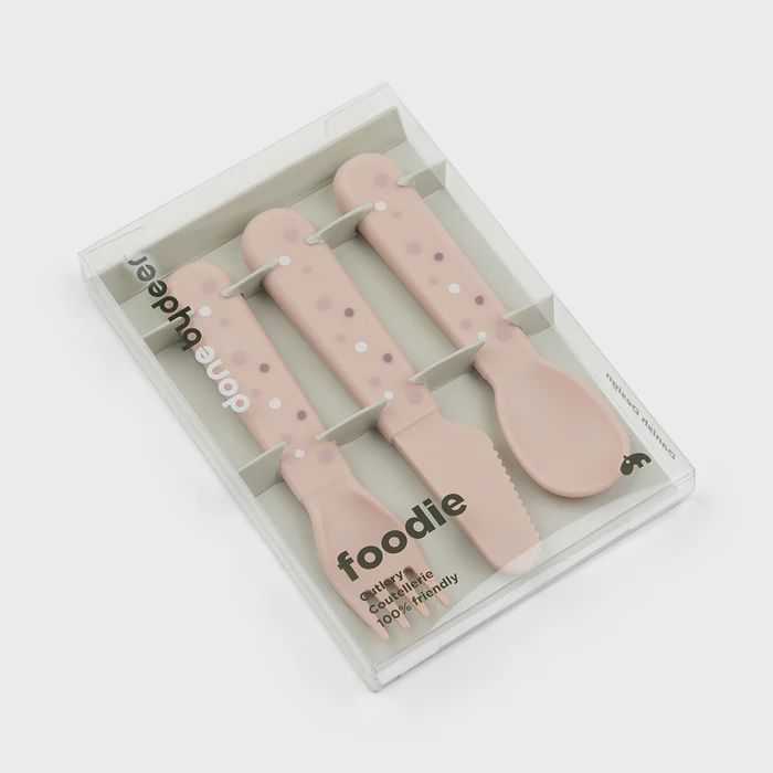Done by Deer Foodie Cutlery set Happy Dots rose