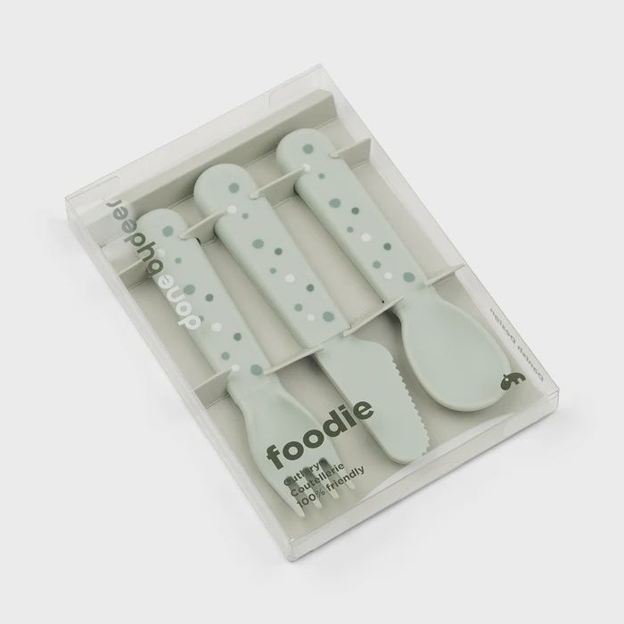 Done by Deer Foodie Cutlery set Happy Dots green