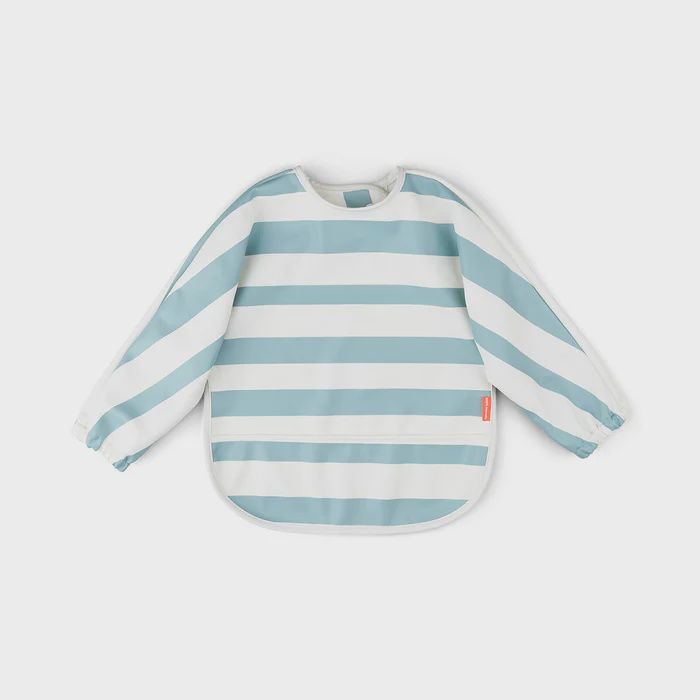 Done by Deer Sleeved pocket bib Stripes Blue