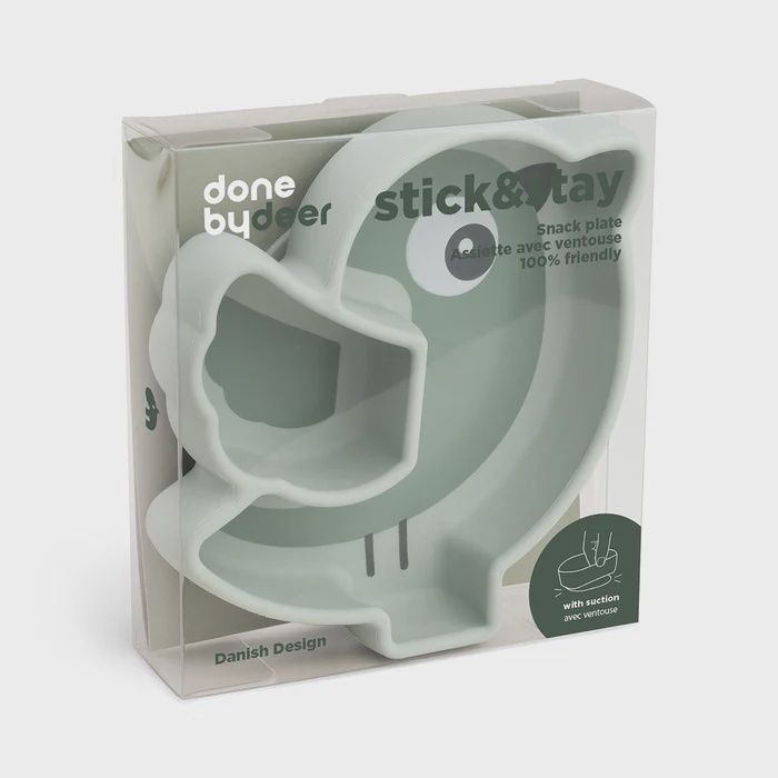 Done by Deer Stick Stay snack plate Birdee Green