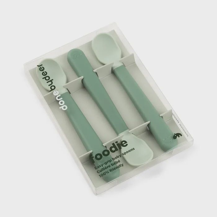 Done by Deer Foodie easy-grip baby spoon 3-pack Green