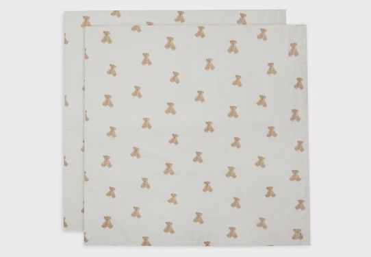 Jollein Hydrofiele doek 115x115 Teddy Bear 2 pack