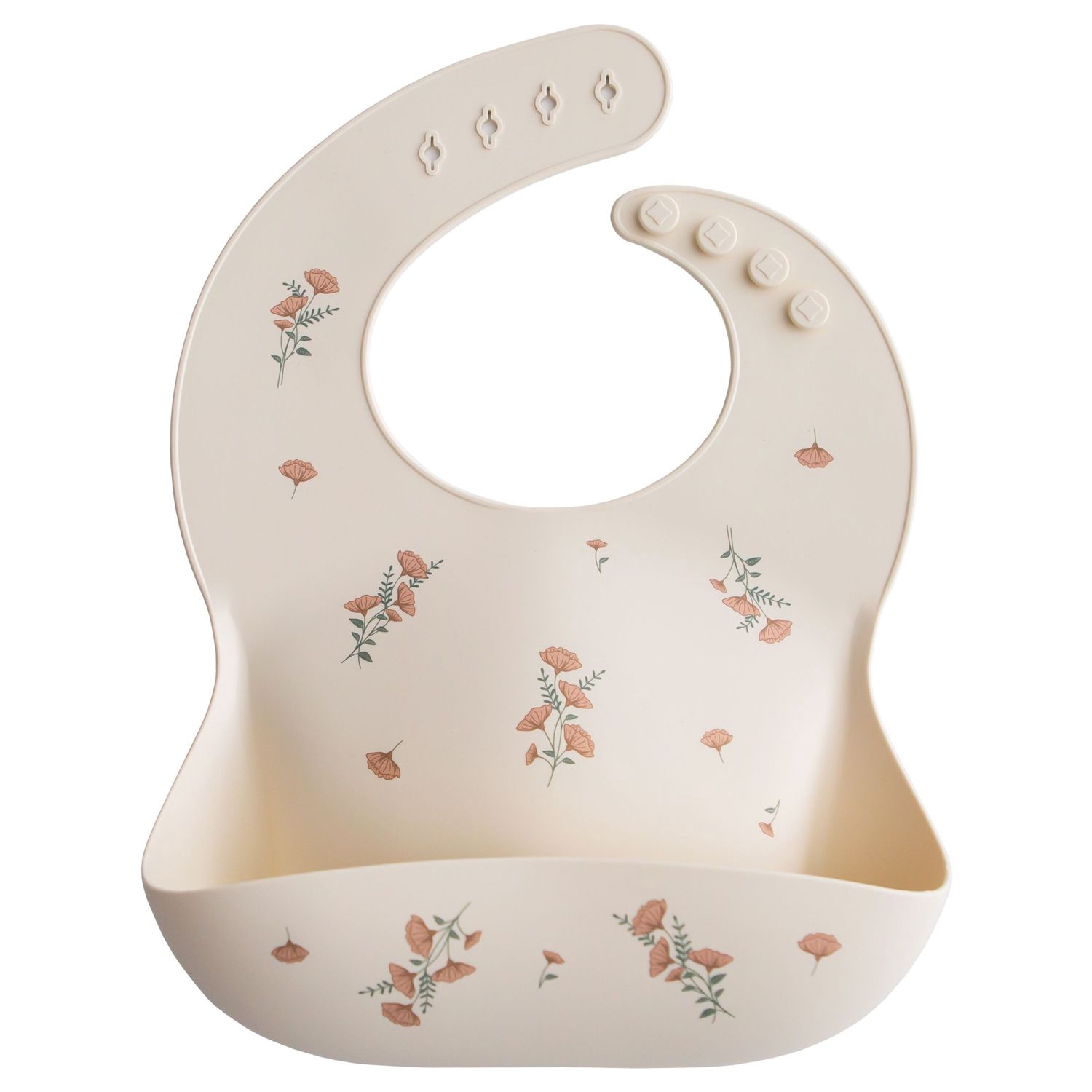 Mushie Silicone Bib Pink Flower