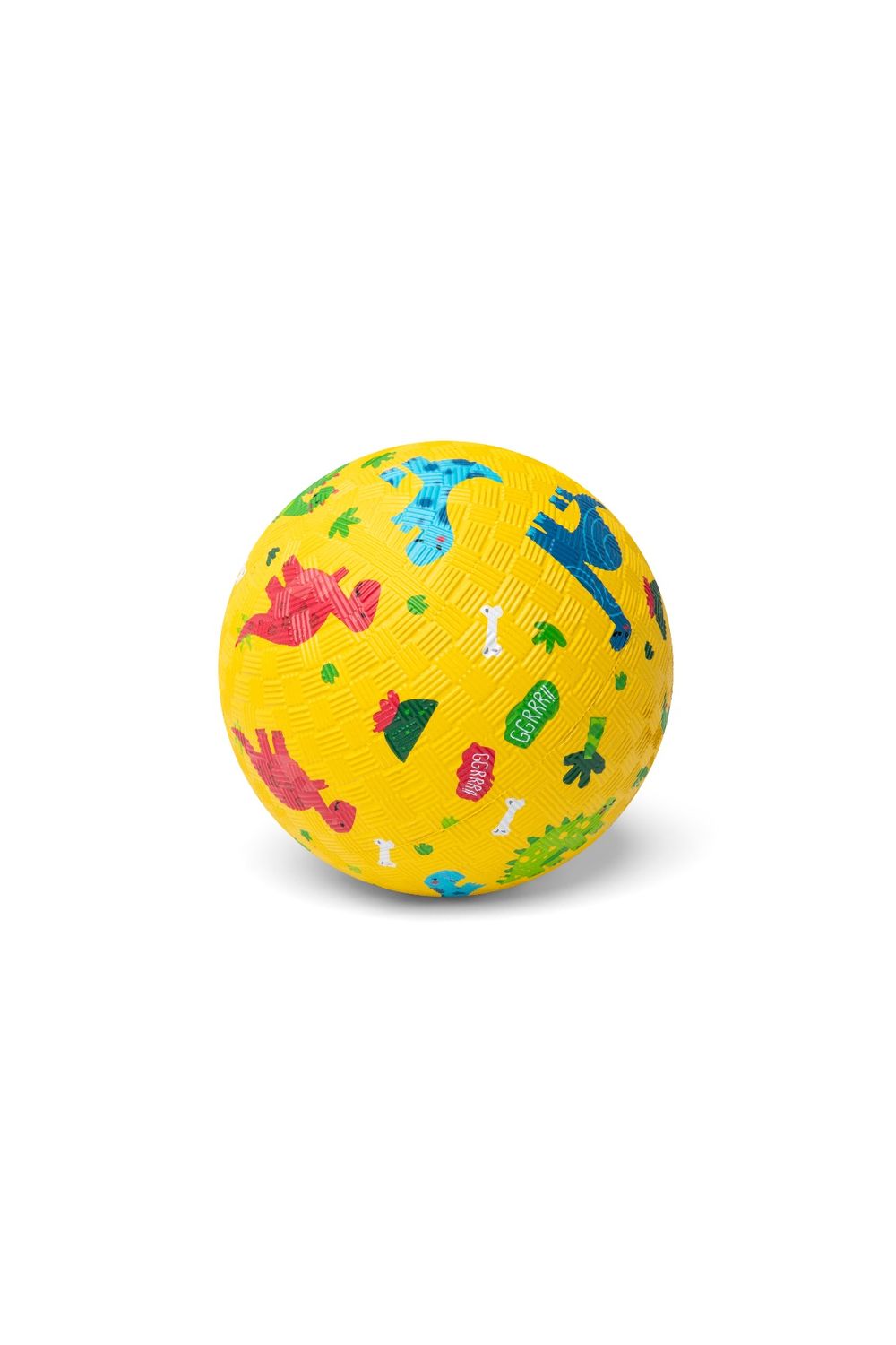 Little L - Rubber bal Dino&#39;s Geel - 13 cm
