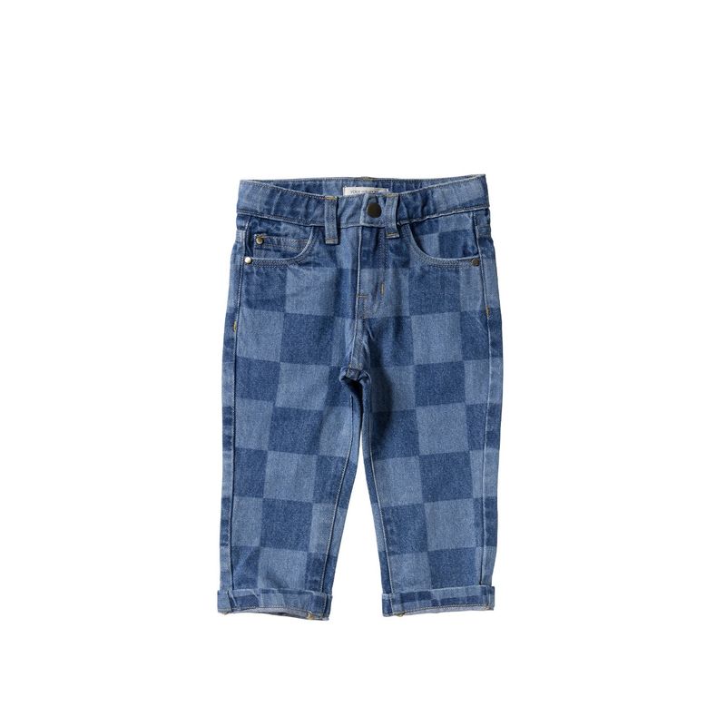 Your Wishes Denim | Straight Leg Jeans Check Denim