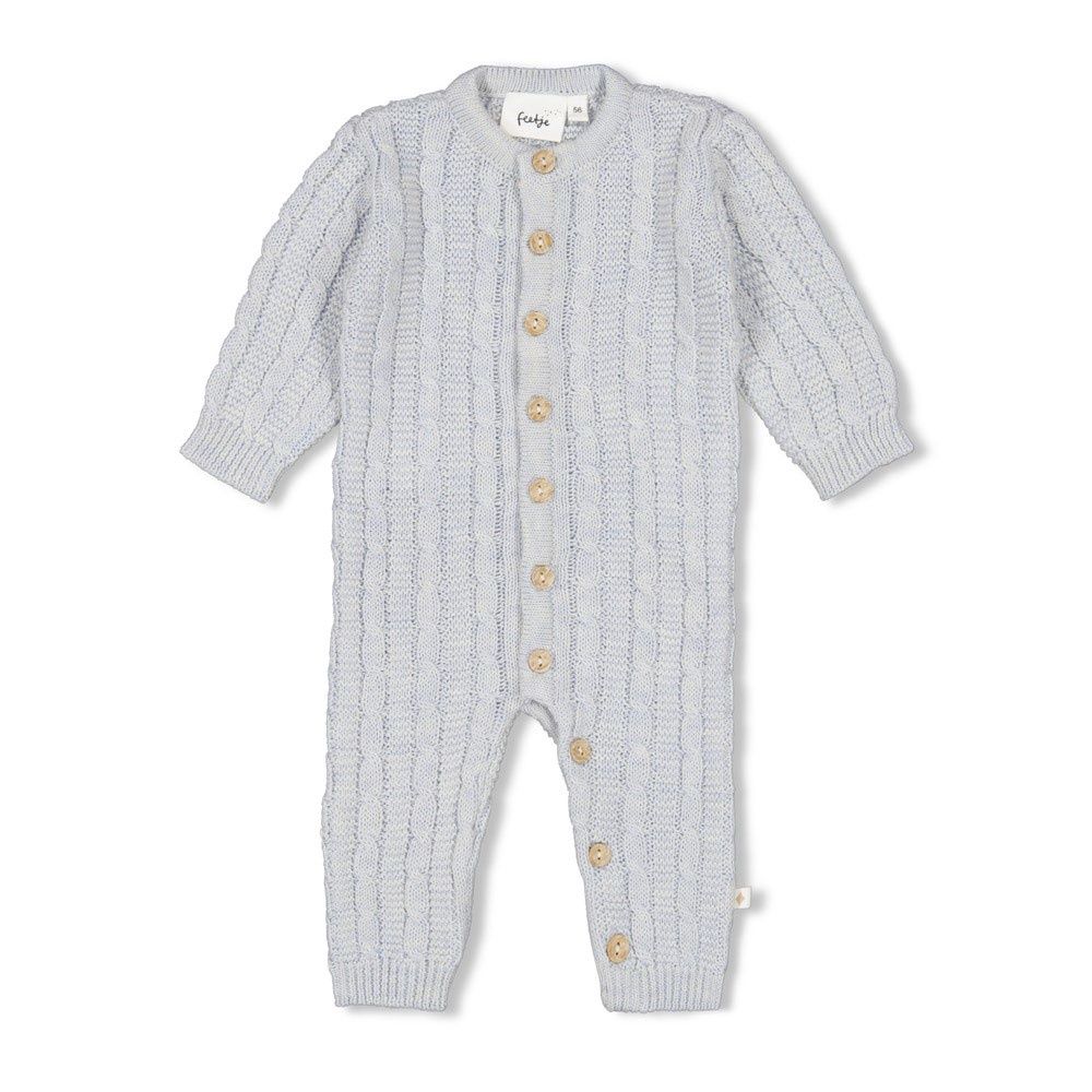 Feetje Pak gebreid - The Knits Blauw melange