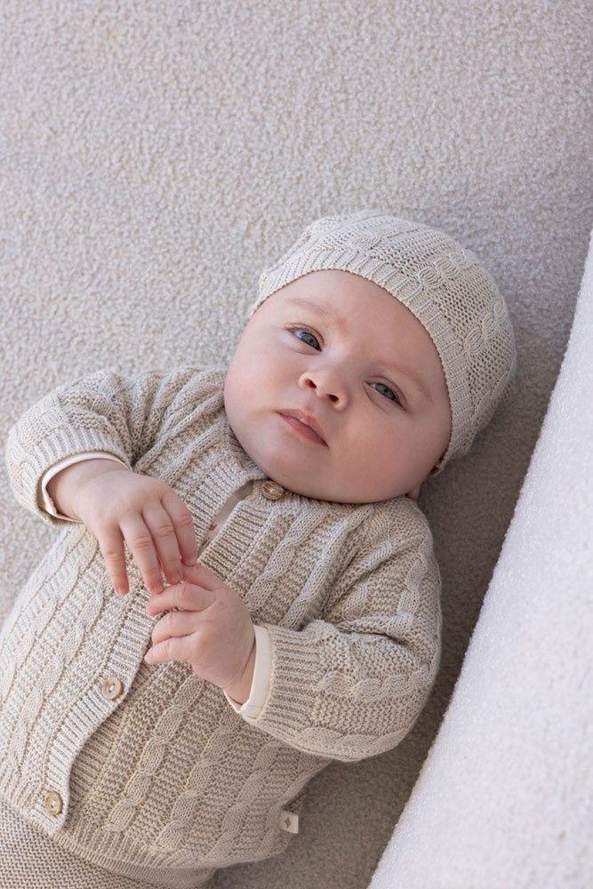 Feetje Vestje gebreid - The Knits Taupe melange