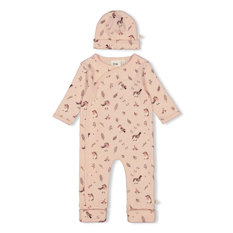 Feetje - Geschenkset 1-delig pak + muts AOP birds