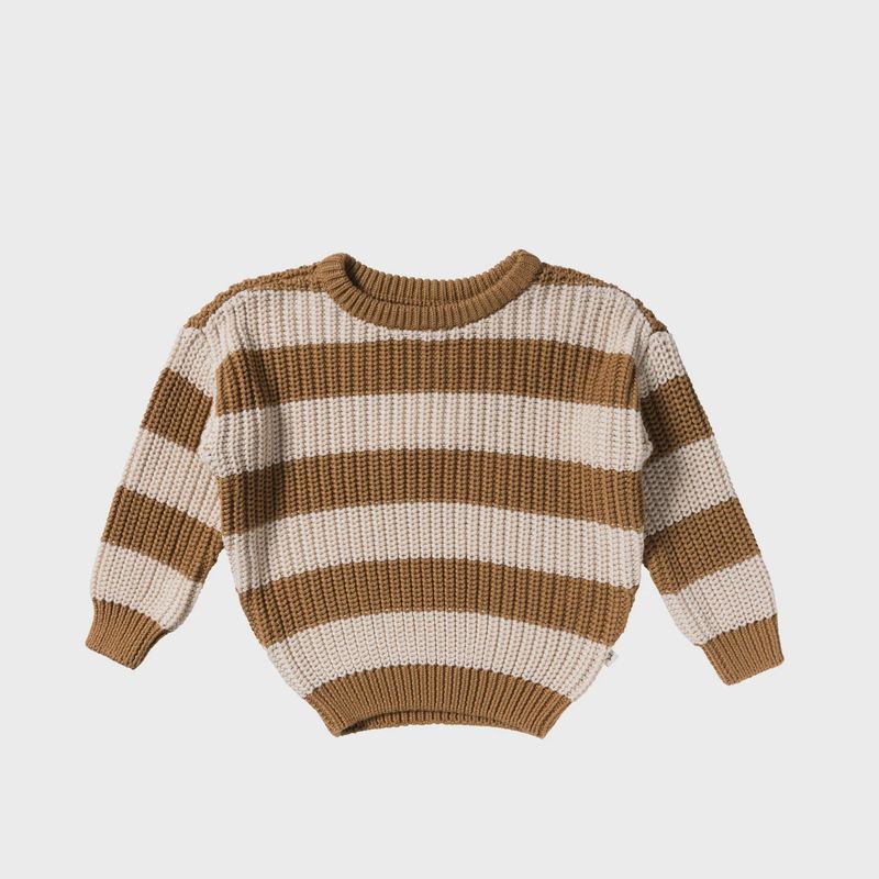 Your Wishes Stripe Knit | Chunky Sweater Smoke Grey