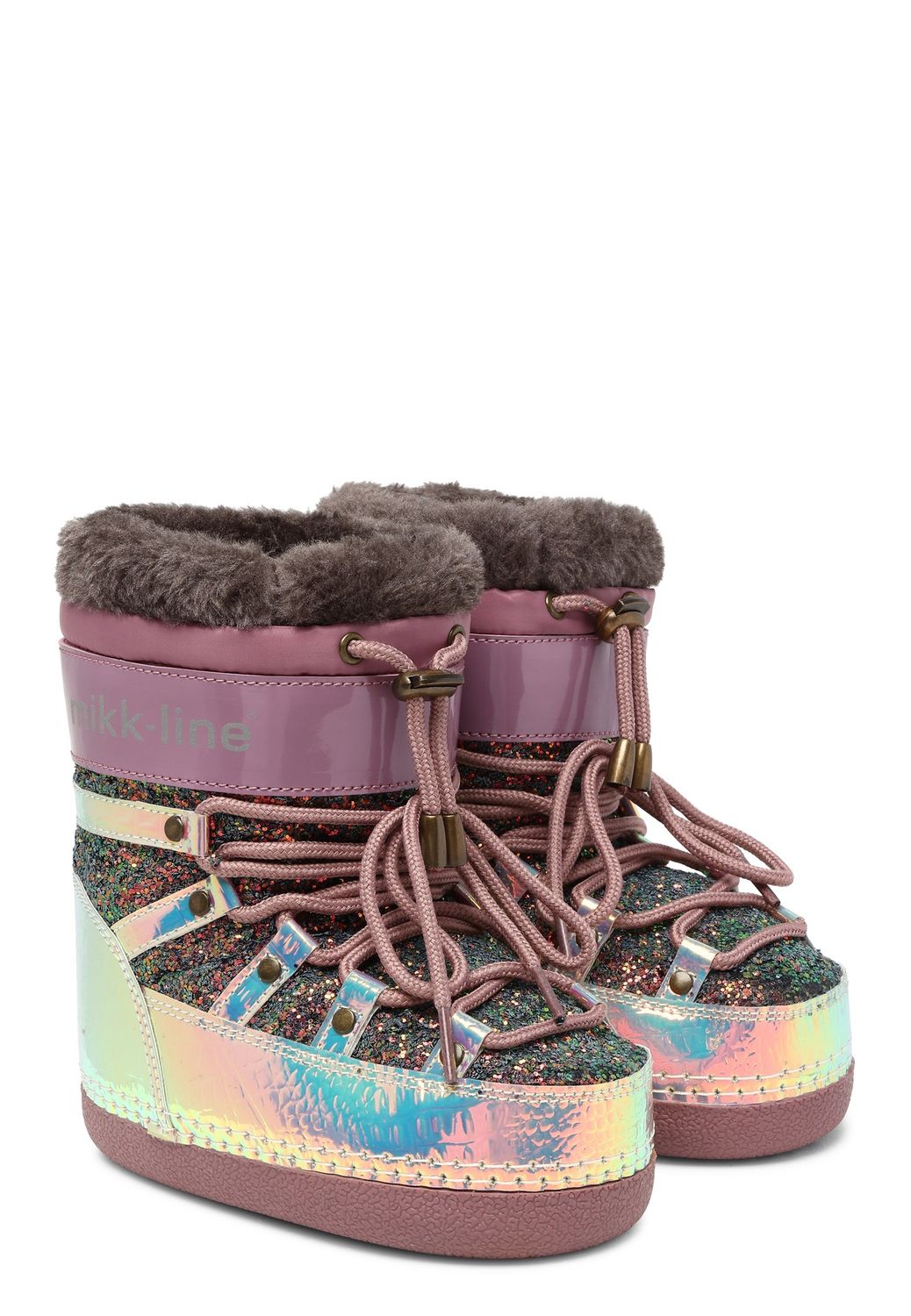 MiKK-Line Snow Boot Glitter Rose Brown