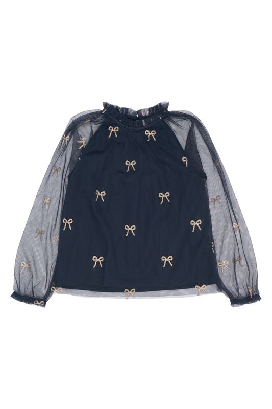 The New   Rudelle L_S Top Navy Blazer AOP