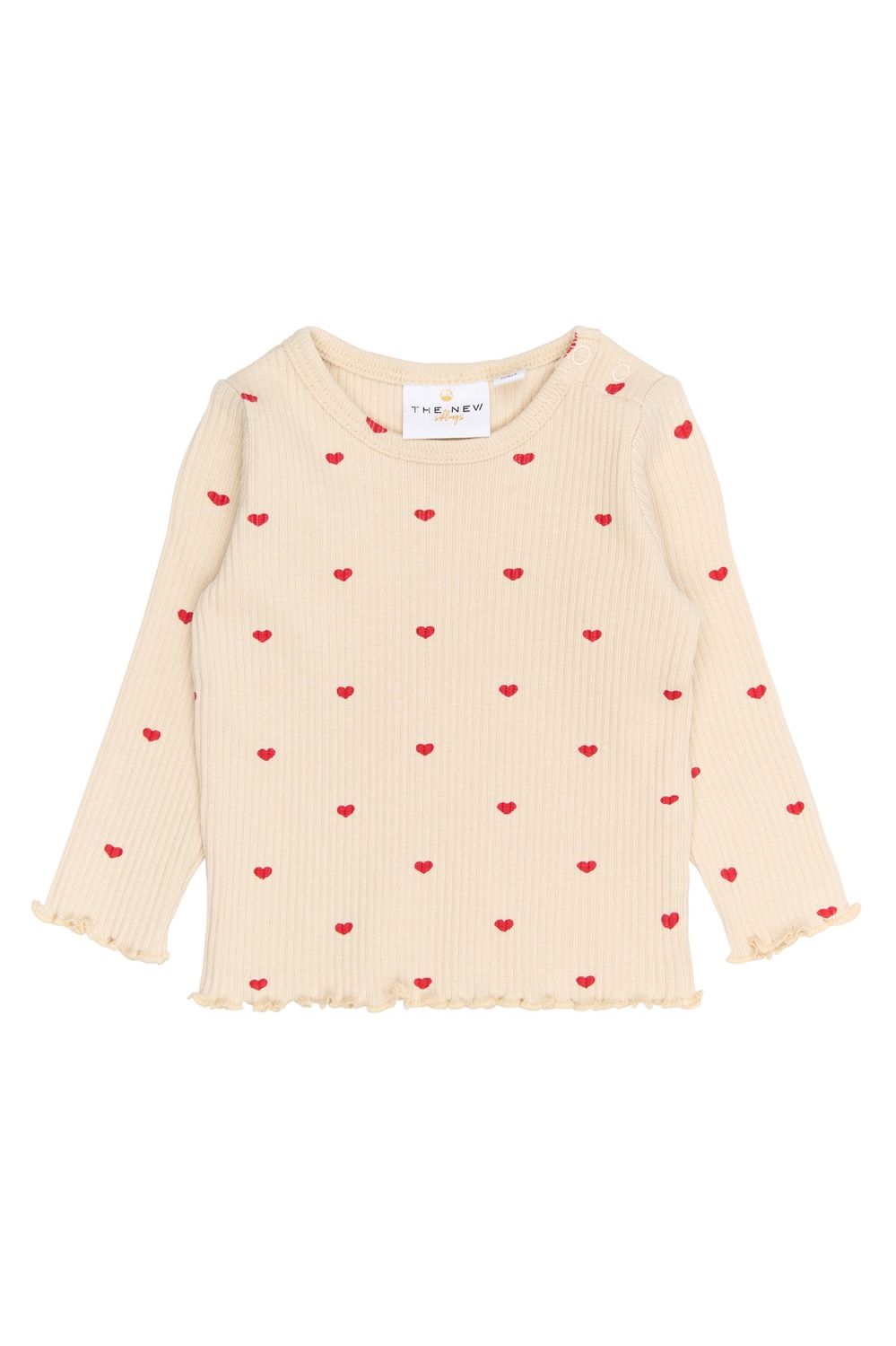 The New   Rhea L_S Rib Tee Gardenia AOP