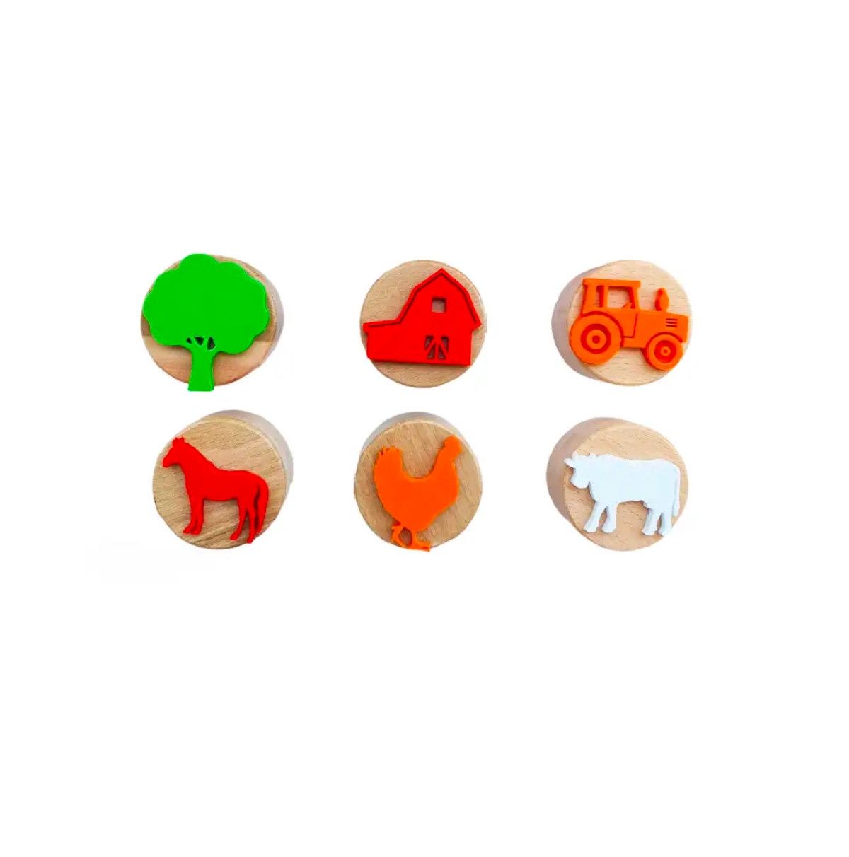 ChildGen WOODEN STAMP FARM SET6 PCS STAMP