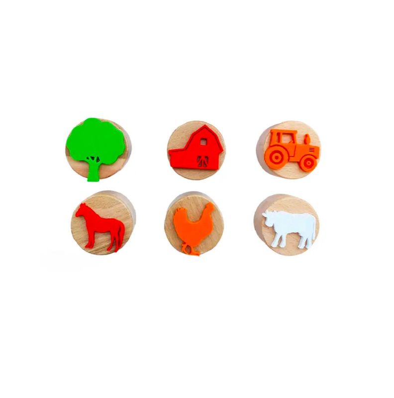 ChildGen WOODEN STAMP FARM SET6 PCS STAMP