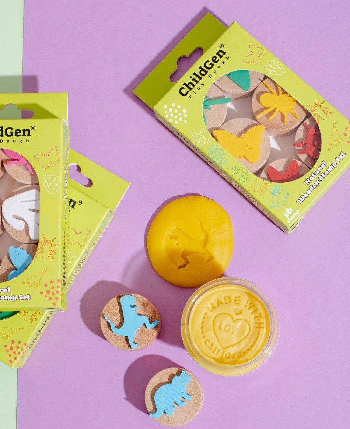 ChildGenWOODEN STAMP DINOSAURS SET6 PCS STAMP