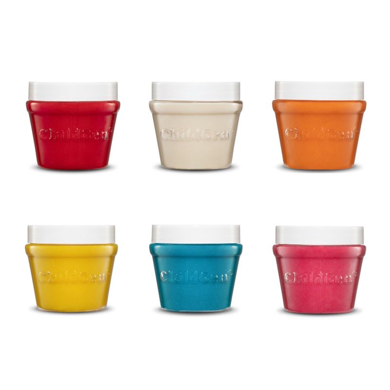 ChildGen PLAY DOUGH JAR 6 PCS, YELLOW- RED-BLUE-PINK-ORANGE-WHITE