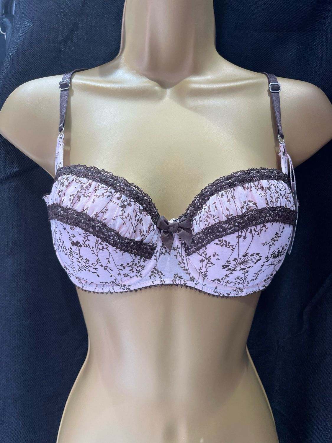 Padded Bra Pink With Brown