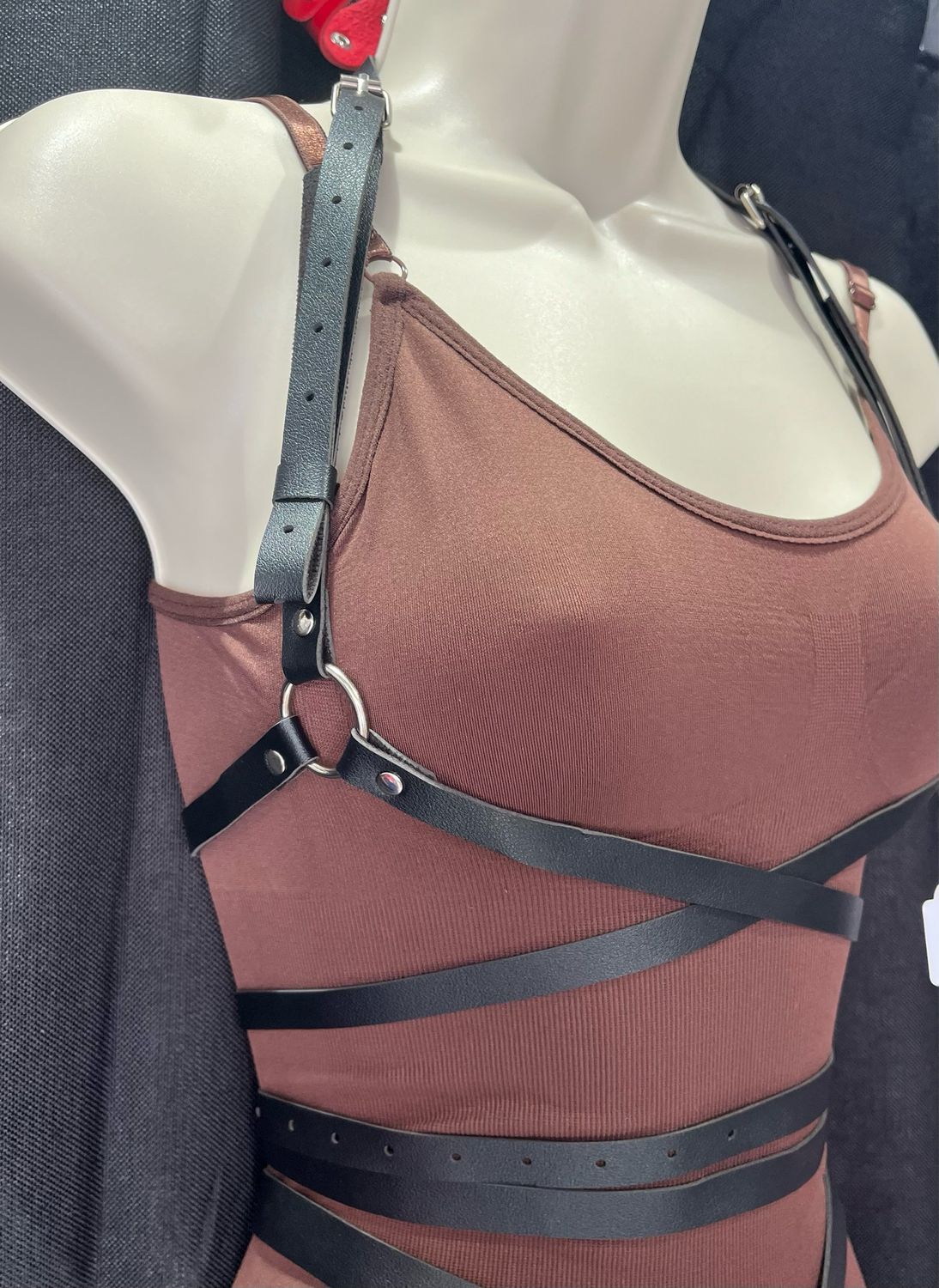 Black Leather Chest Harness Belt