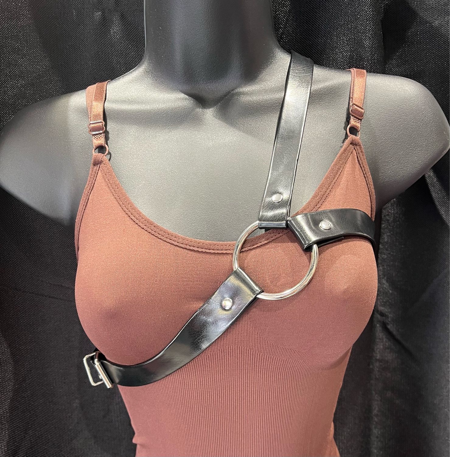 Arm Harness Belt Black Leather