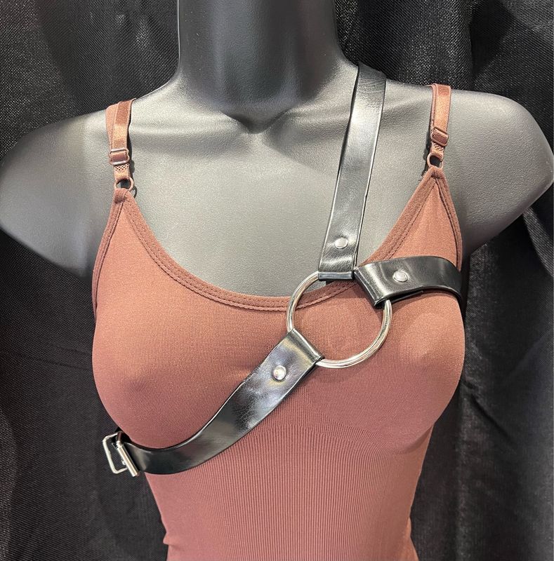 Arm Harness Belt Black Leather