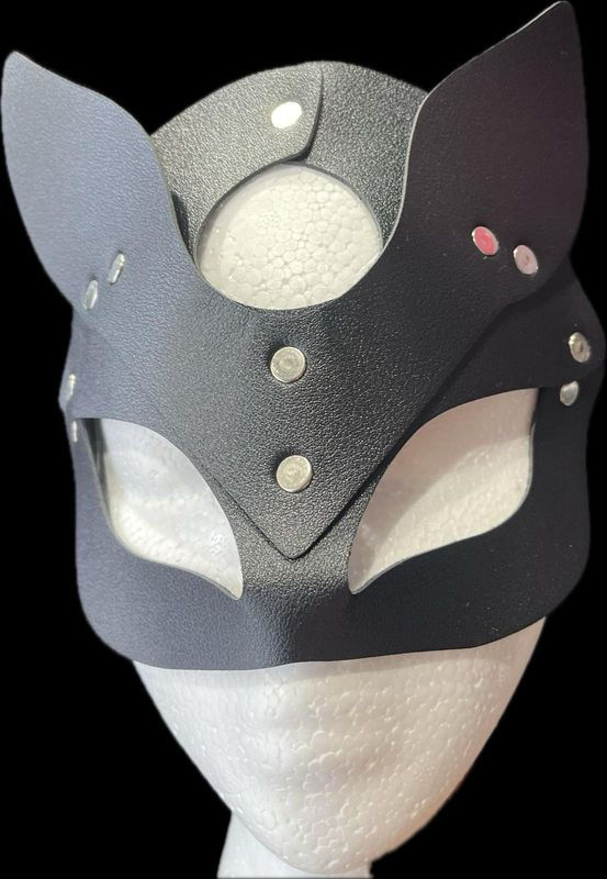 Black Leather Cat Mask