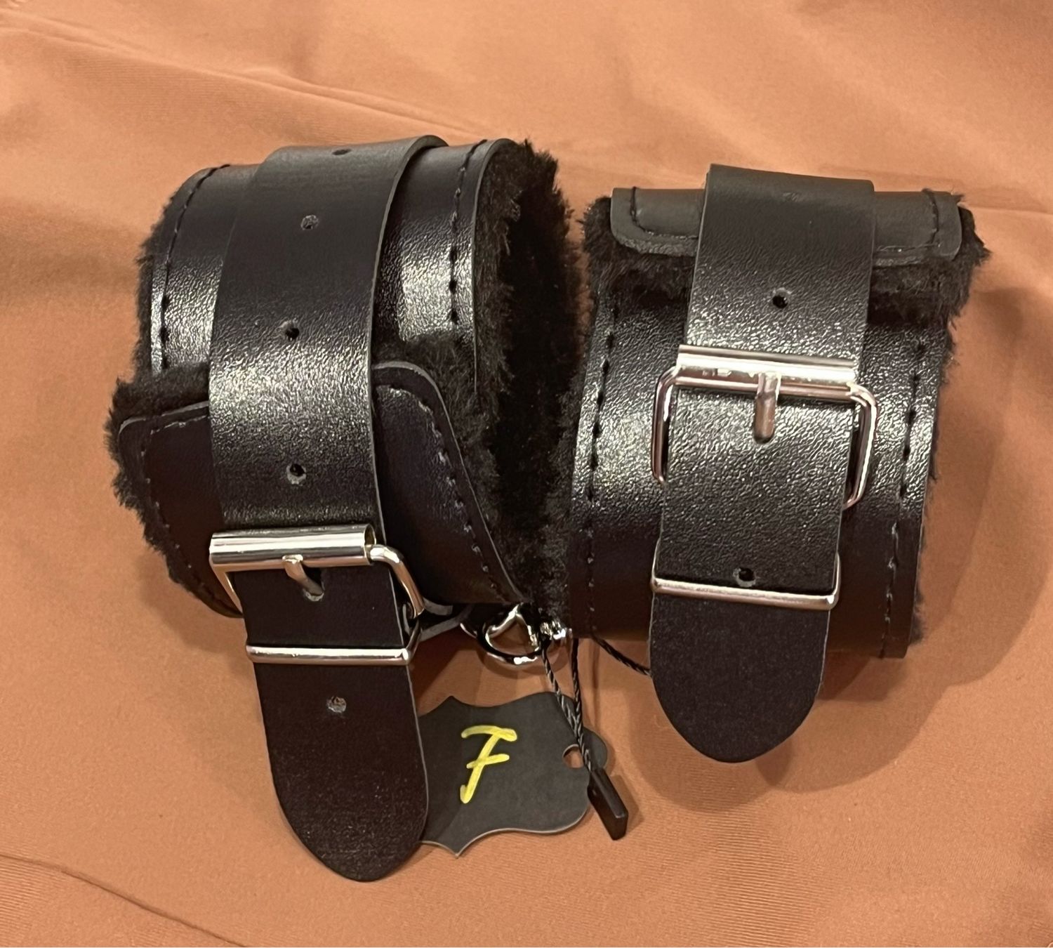Leather Handcuffs With Chain