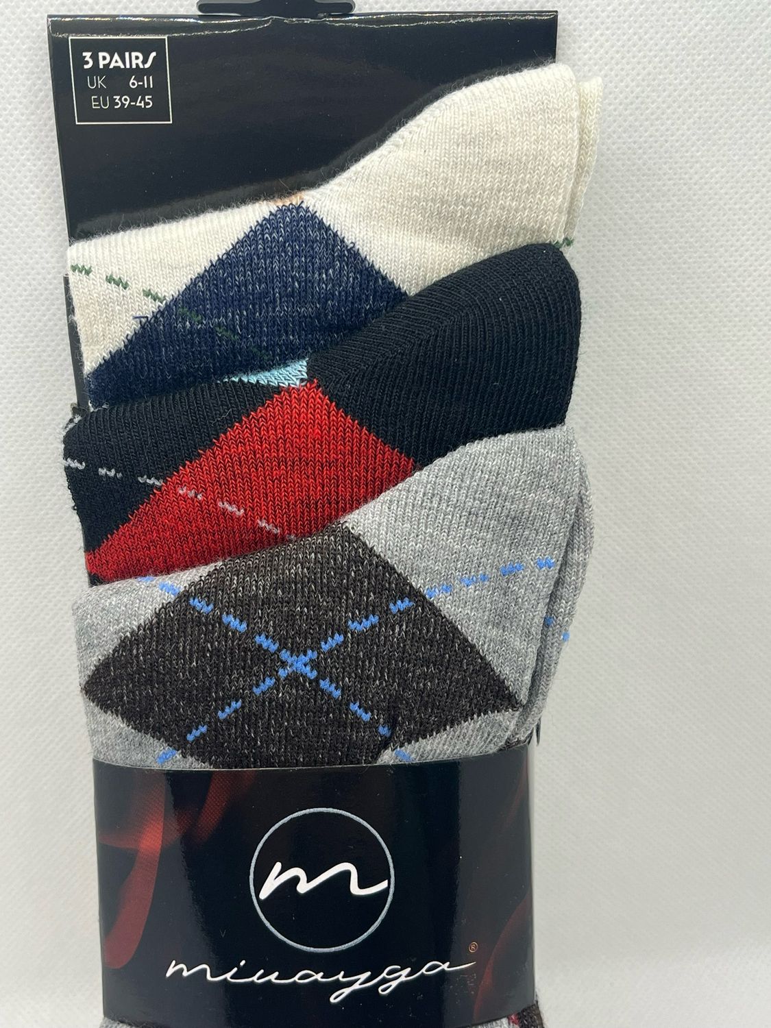 Men Argyle Pattern Socks 3 Pack