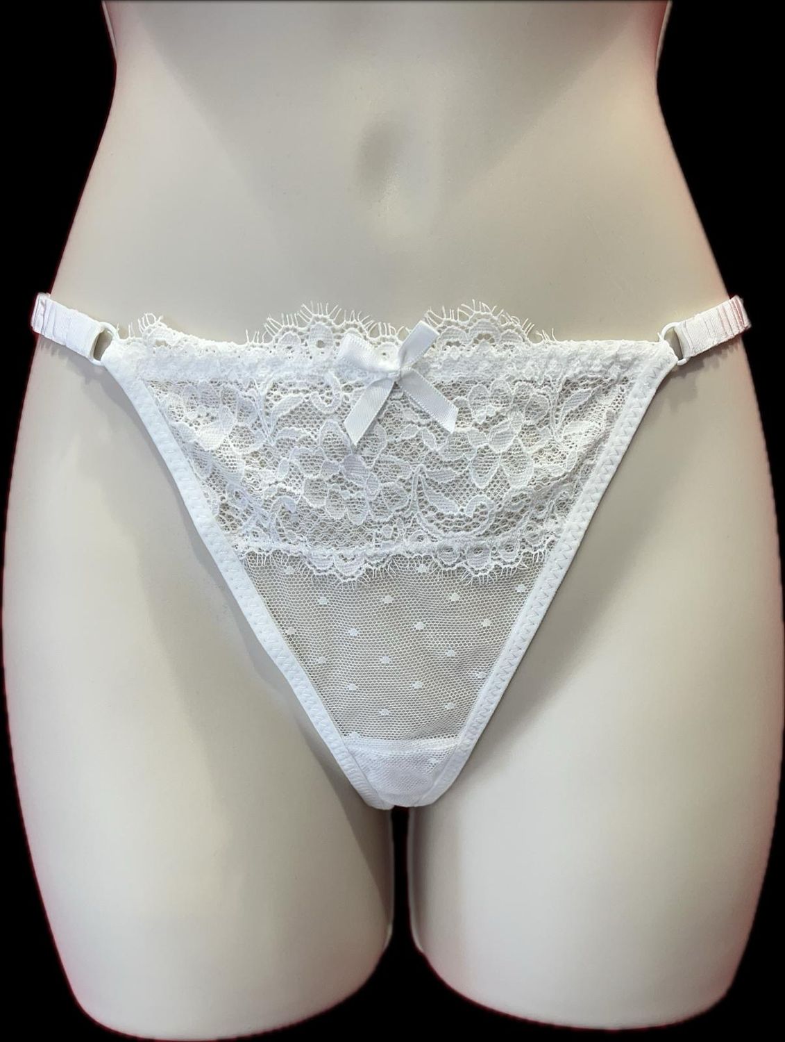 White Lace Thongs
