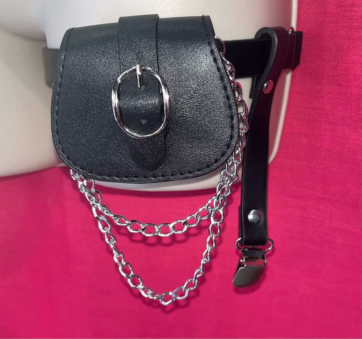 Leather Leg Suspender With Purse