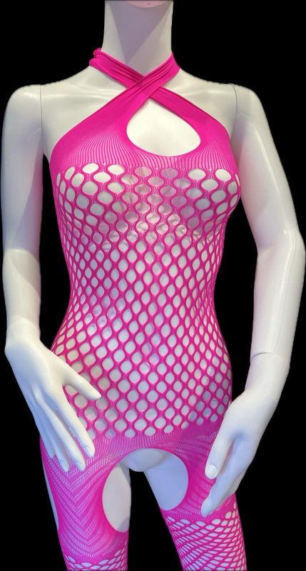 Pink Fishnet Full Bodysuit