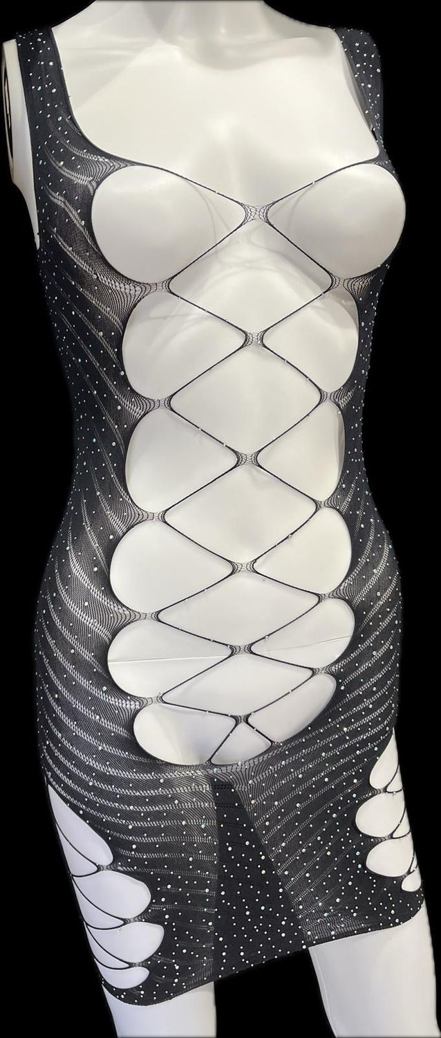 Fishnet Dress With Zirconia