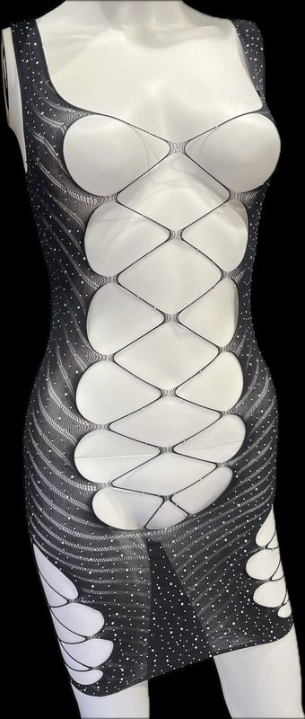 Fishnet Dress With Zirconia