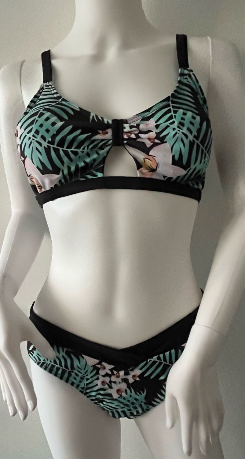 Green Flower Bikini