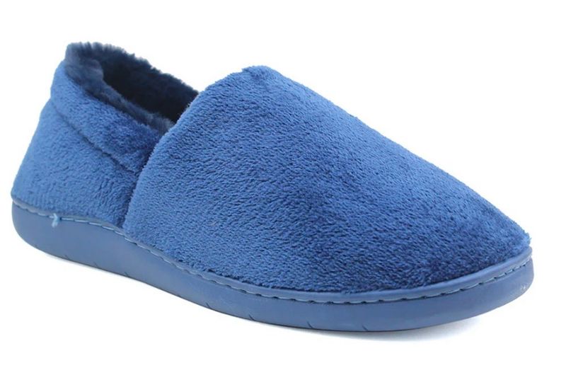 Navy Faux Fur Slippers